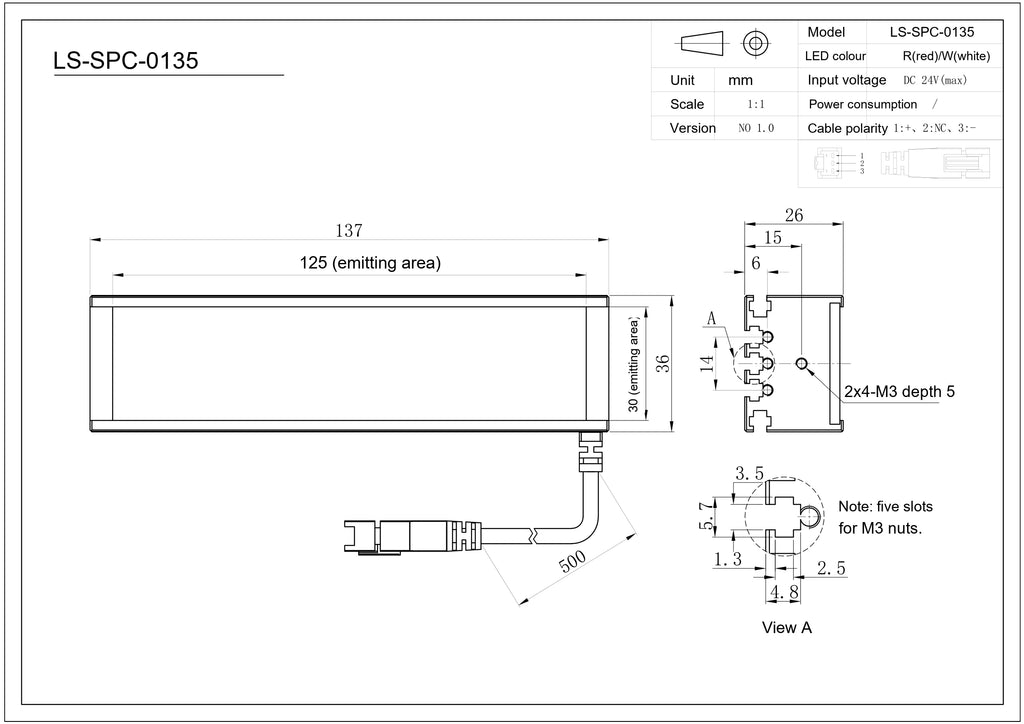 LS-SPC-0135 dimensions (mm)