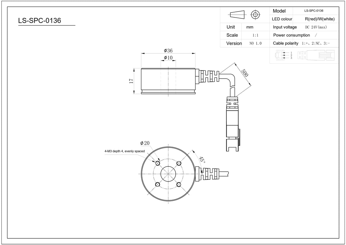 LS-SPC-0136 dimensions (mm)