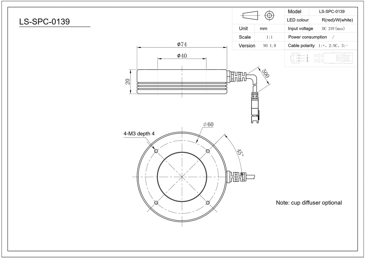 LS-SPC-0139 dimensions (mm)