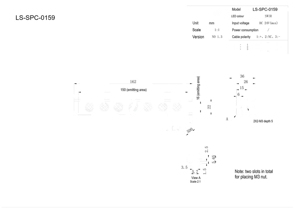 LS-SPC-0159 dimensions (mm)