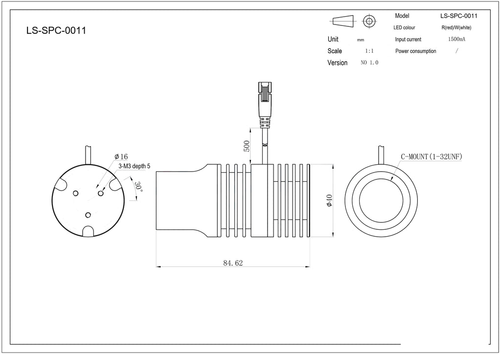 LS-SPC-0011 dimensions (mm)