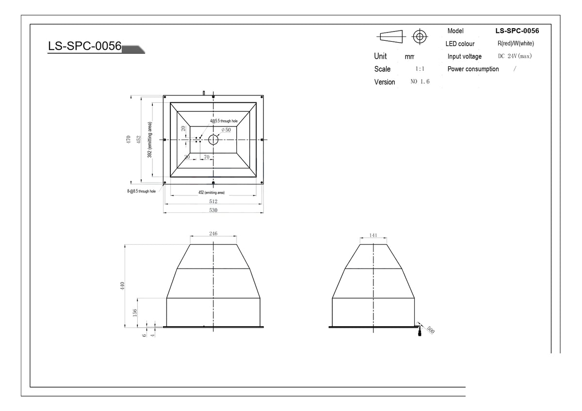 LS-SPC-0056 dimensions (mm)