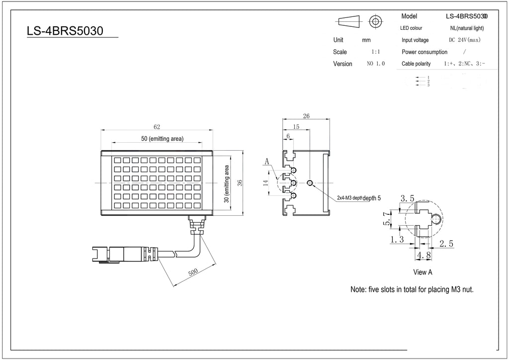 LS-SPC-0111 dimensions (mm)