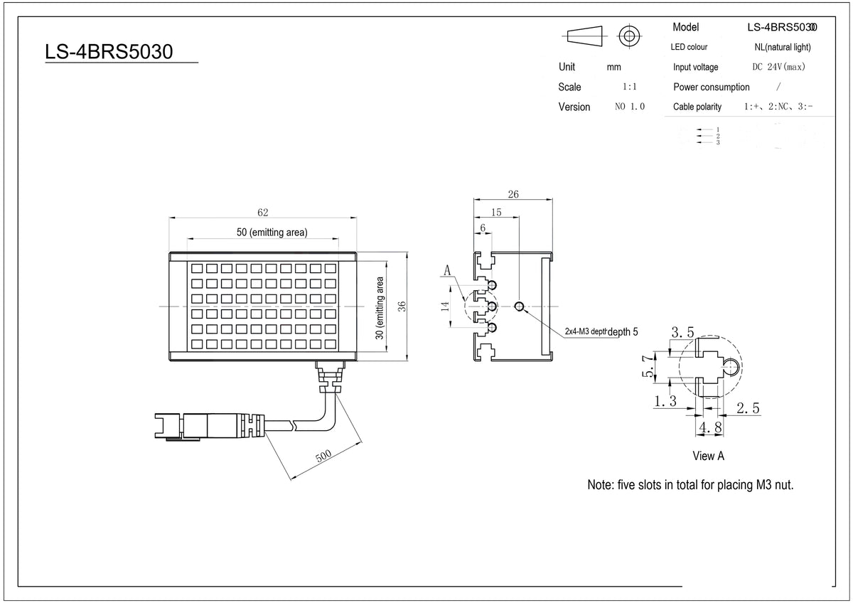 LS-SPC-0111 dimensions (mm)