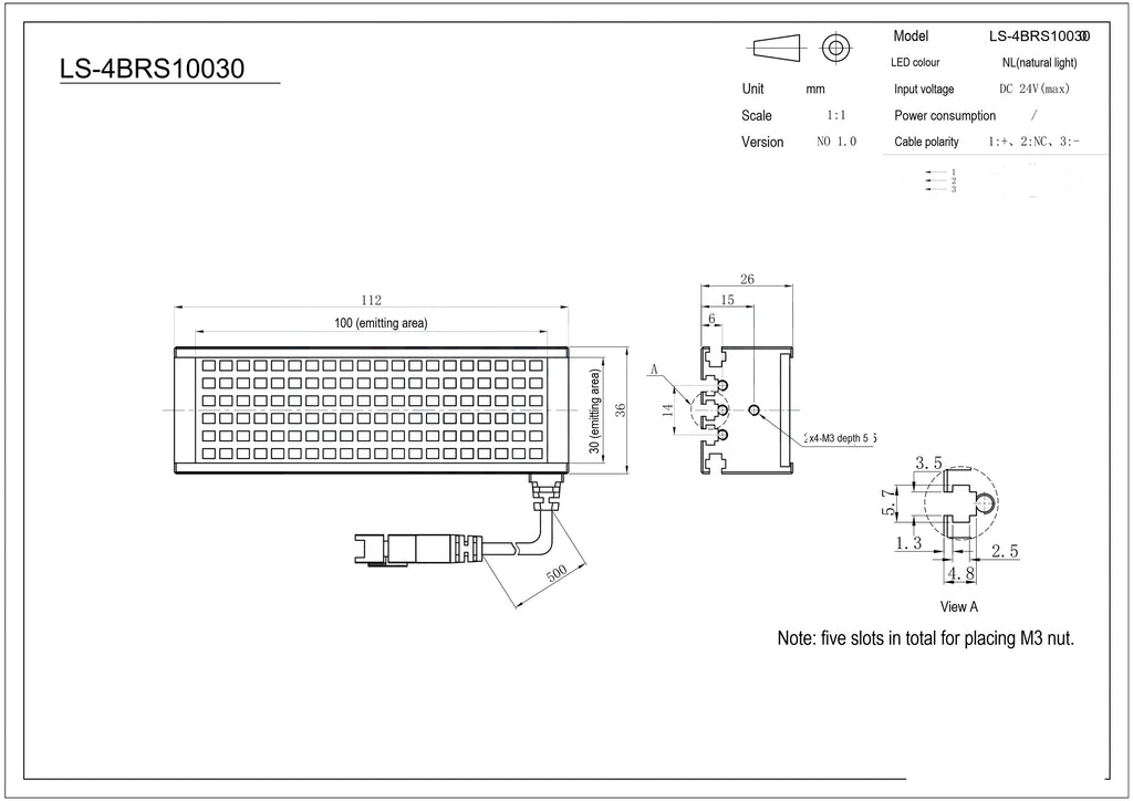 LS-SPC-0112 dimensions (mm)