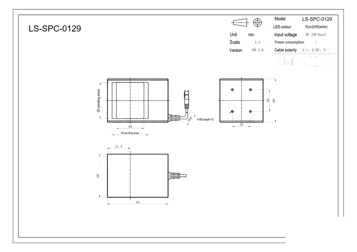 LS-SPC-0129 dimensions (mm)