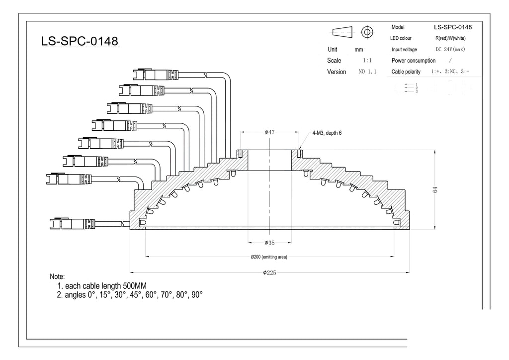 LS-SPC-0148 dimensions (mm)