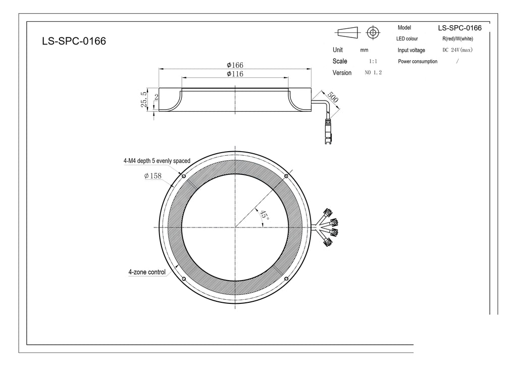 LS-SPC-0166 dimensions (mm)