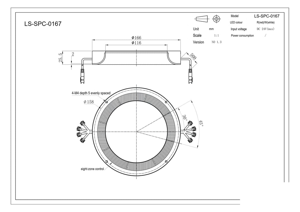 LS-SPC-0167 dimensions (mm)