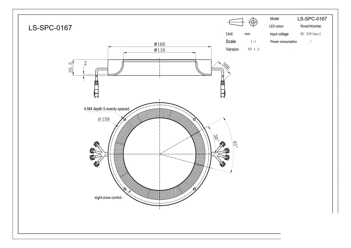 LS-SPC-0167 dimensions (mm)