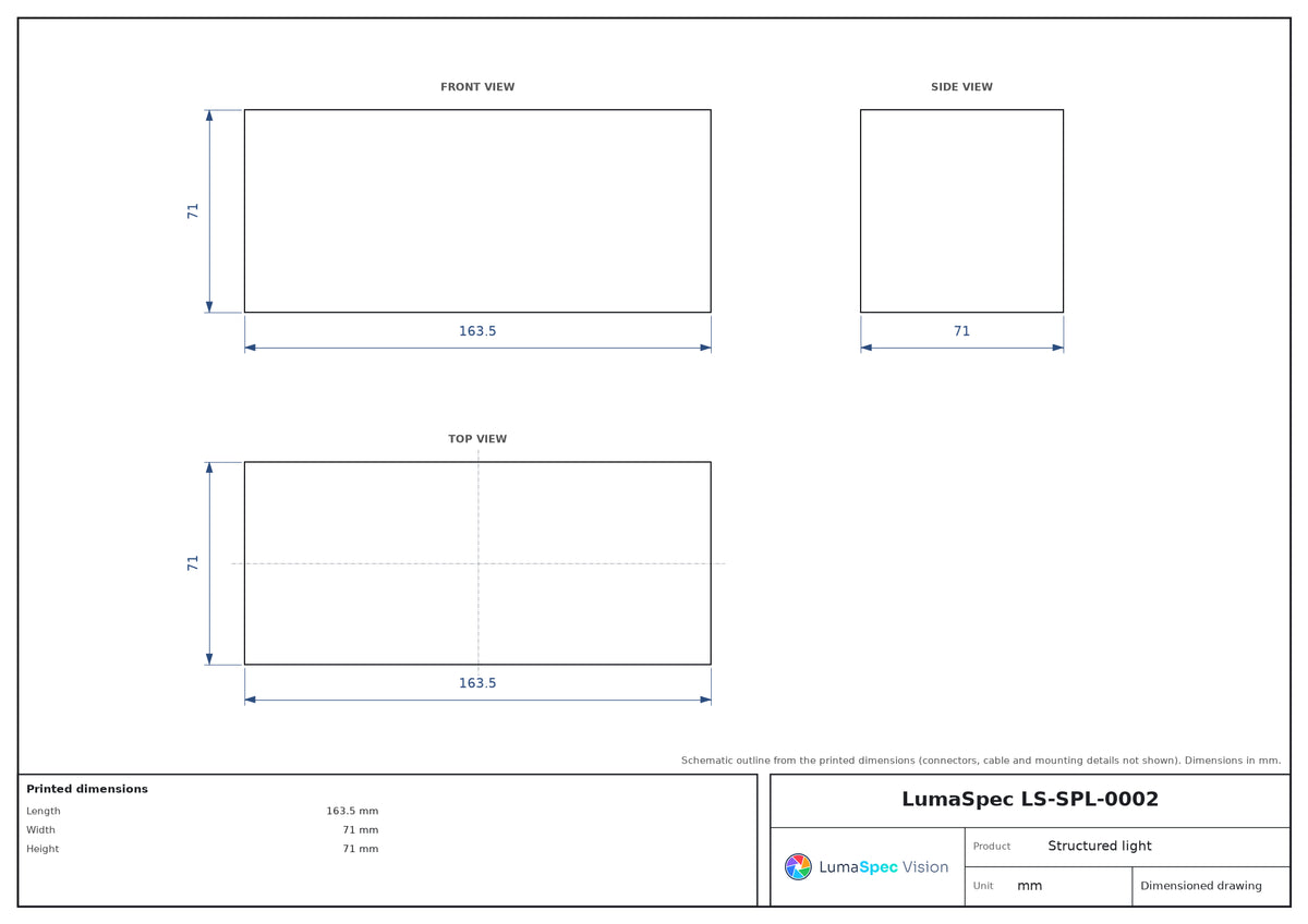 LS-SPL-0002 dimensions (mm)