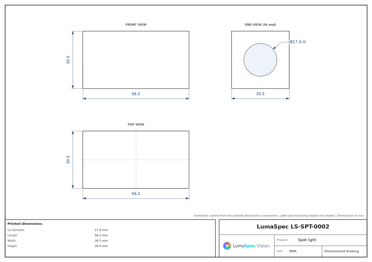 LS-SPT-0002 dimensions (mm)