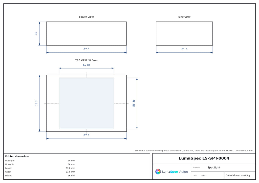 LS-SPT-0004 dimensions (mm)