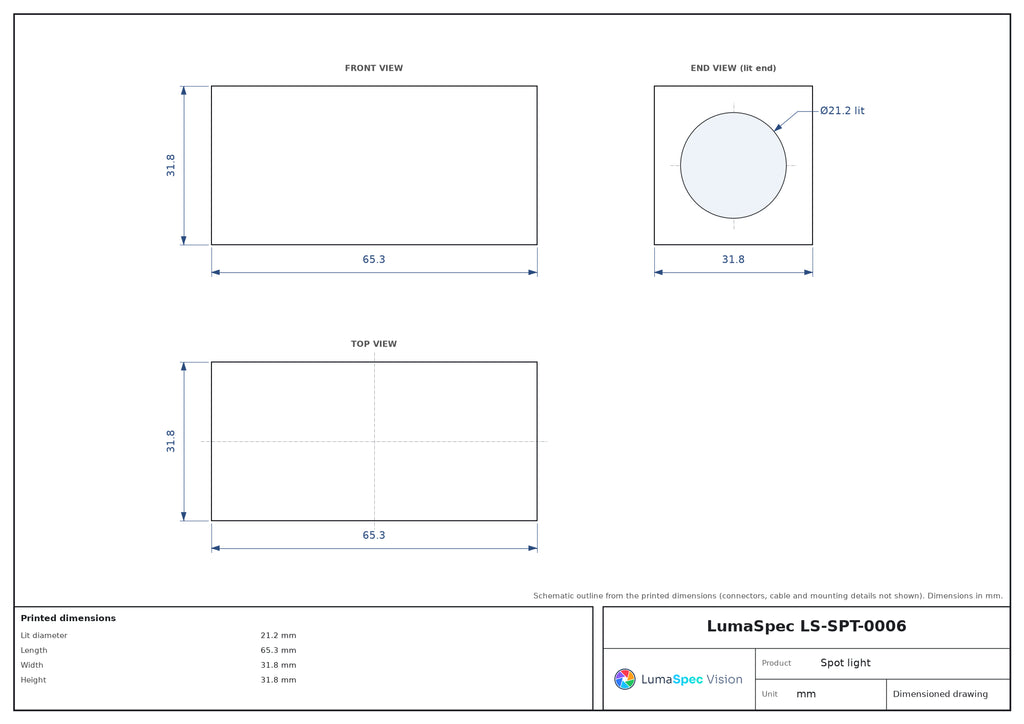 LS-SPT-0006 dimensions (mm)