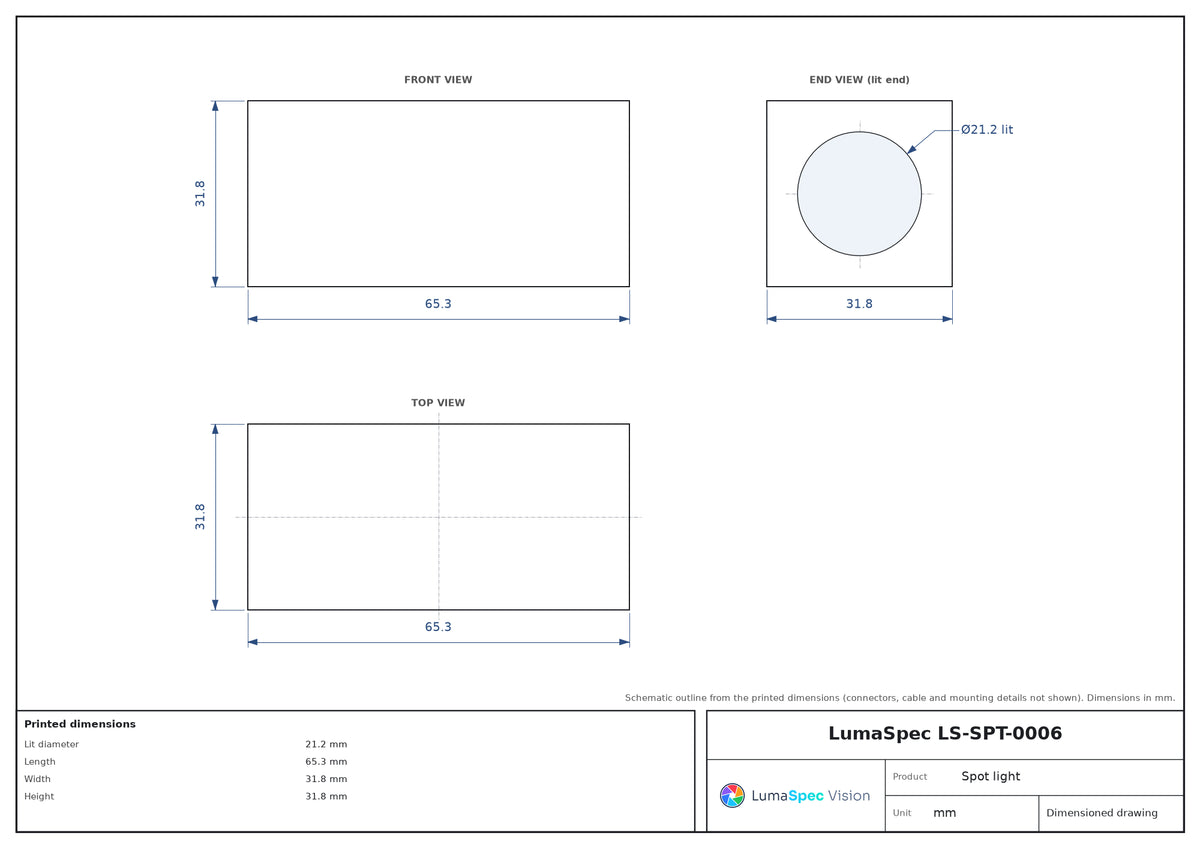 LS-SPT-0006 dimensions (mm)