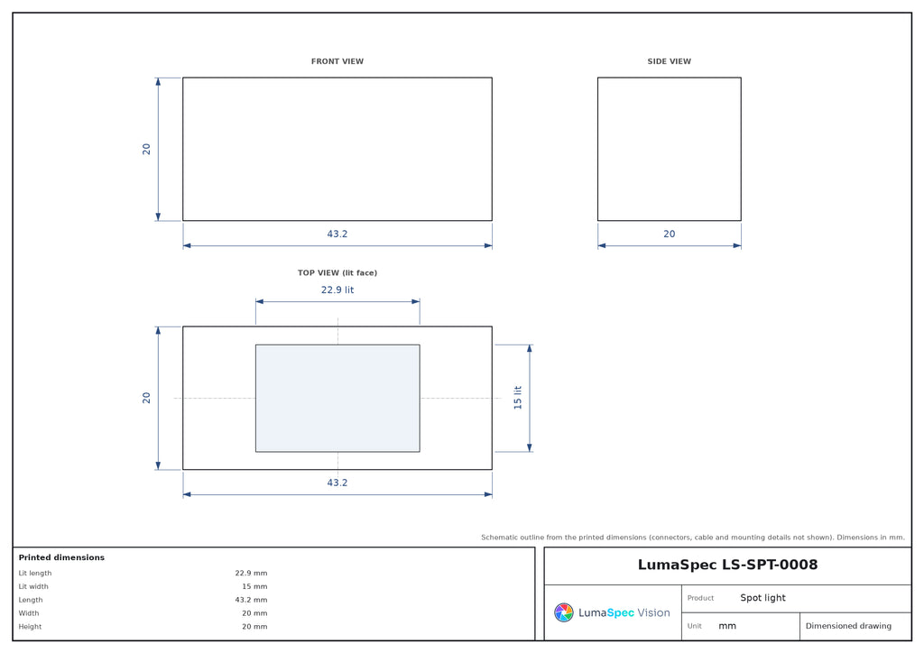 LS-SPT-0008 dimensions (mm)
