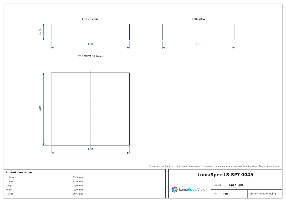 LS-SPT-0045 dimensions (mm)
