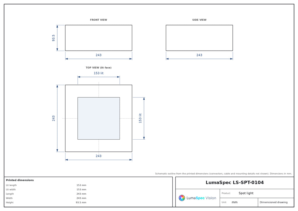 LS-SPT-0104 dimensions (mm)