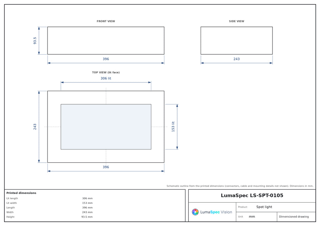 LS-SPT-0105 dimensions (mm)