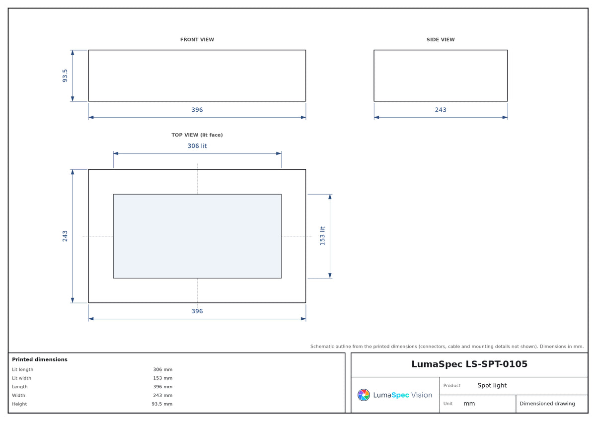 LS-SPT-0105 dimensions (mm)