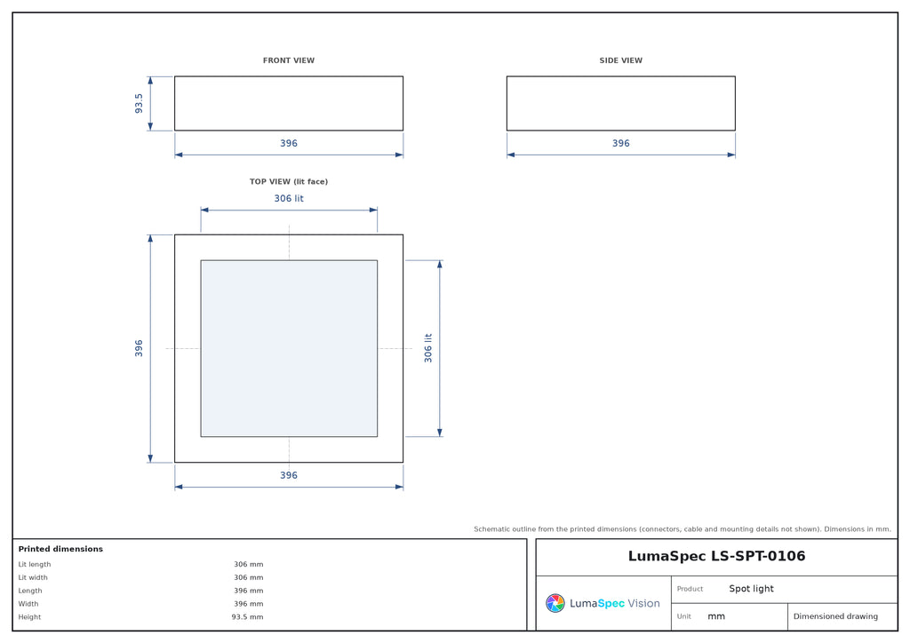 LS-SPT-0106 dimensions (mm)
