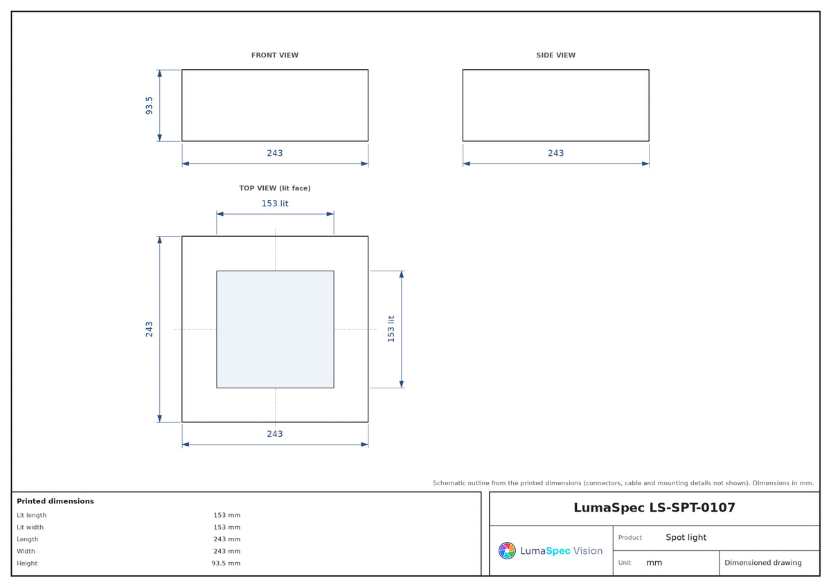 LS-SPT-0107 dimensions (mm)