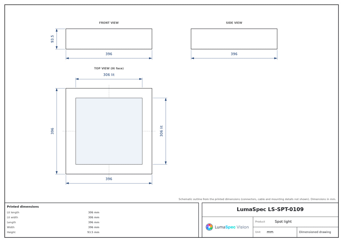 LS-SPT-0109 dimensions (mm)