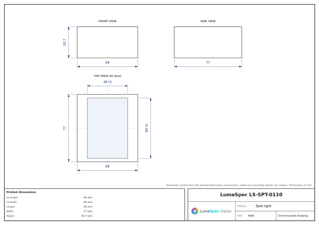 LS-SPT-0110 dimensions (mm)
