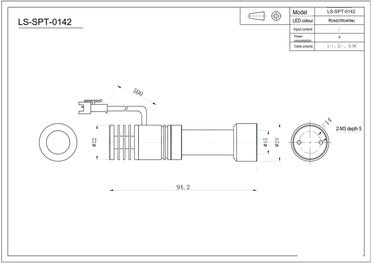LS-SPT-0142 dimensions (mm)