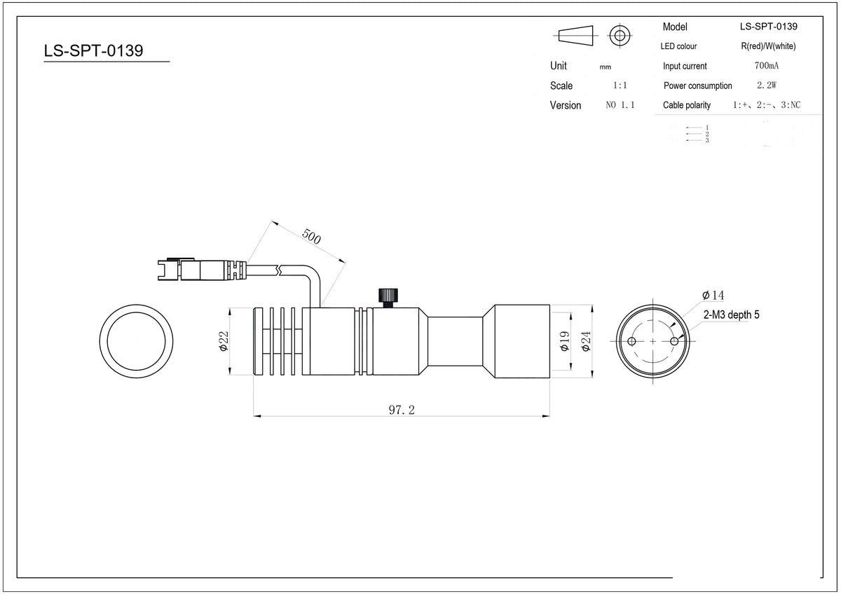LS-SPT-0139 dimensions (mm)