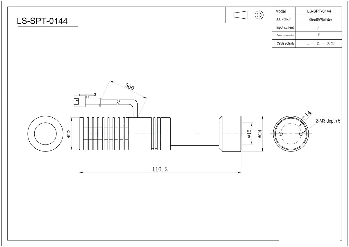 LS-SPT-0144 dimensions (mm)