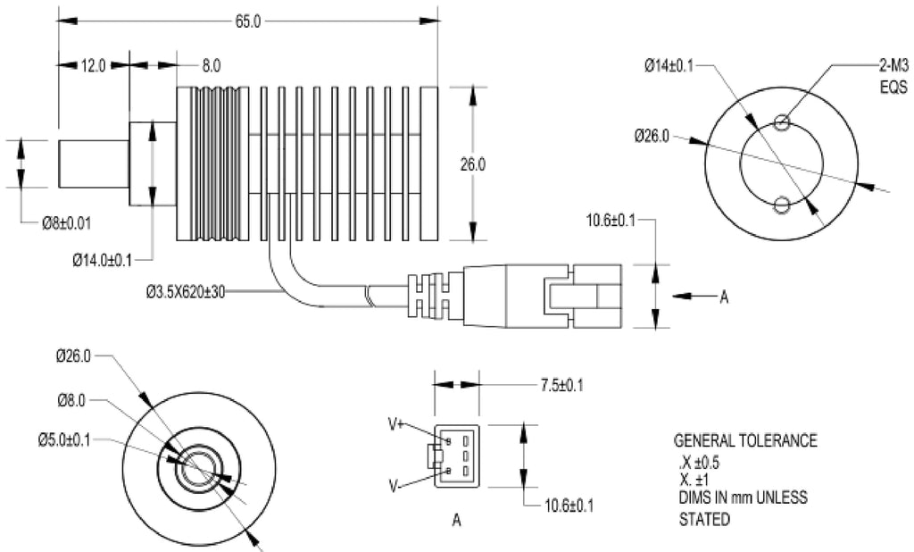 LS-SPT-0172 dimensions (mm)
