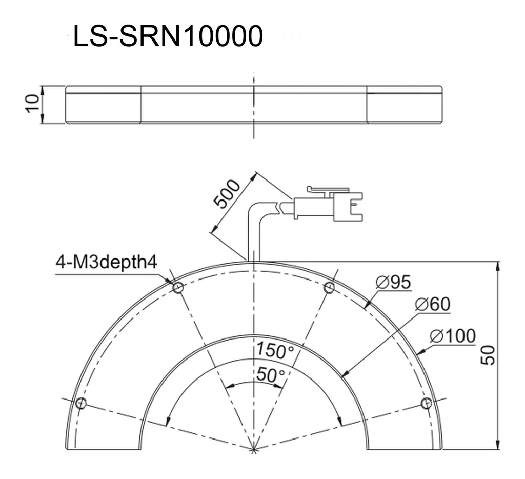 LS-SRN10000 dimensions (mm)