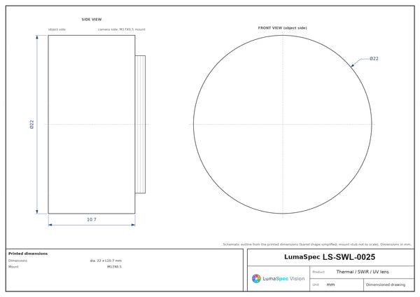 3.1 mm, F1.1 LWIR thermal lens