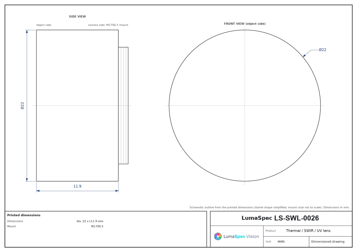 LS-SWL-0026 dimensions (mm)