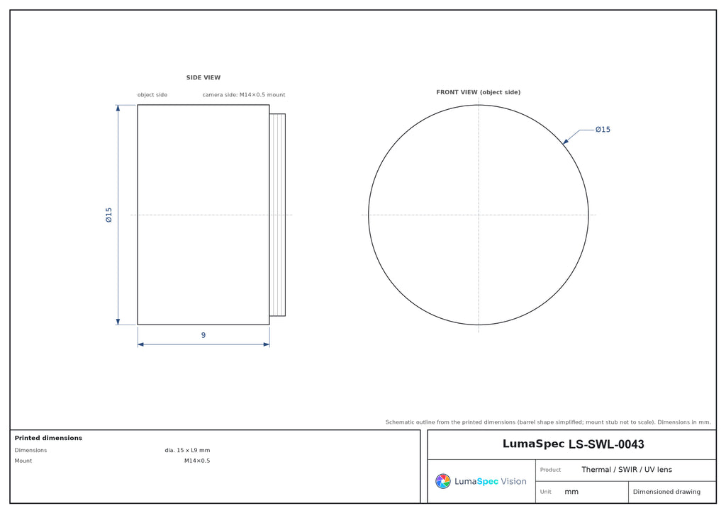 LS-SWL-0043 dimensions (mm)