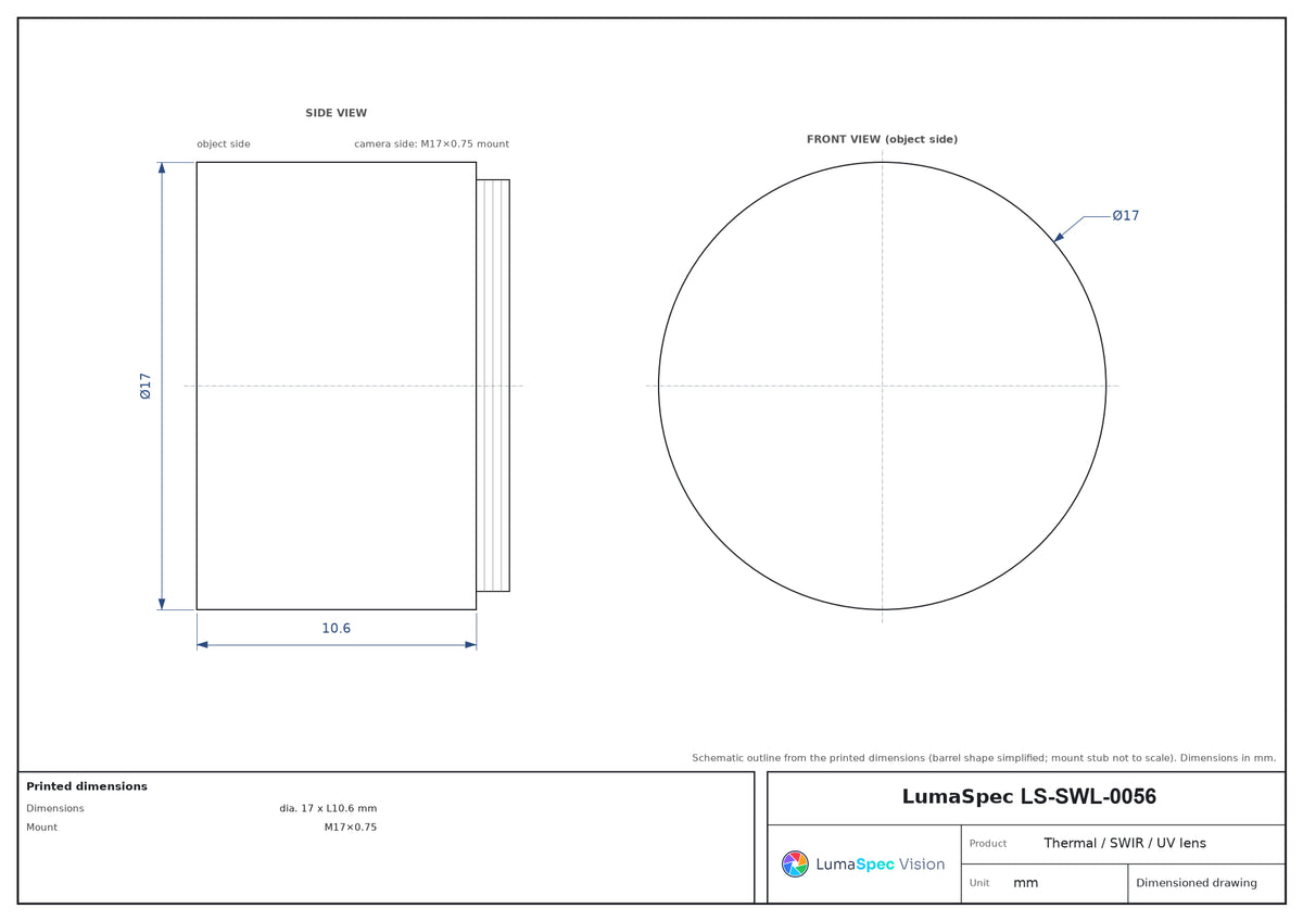 LS-SWL-0056 dimensions (mm)