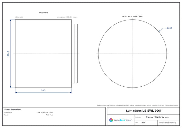 7.8 mm, F1.2 LWIR thermal lens