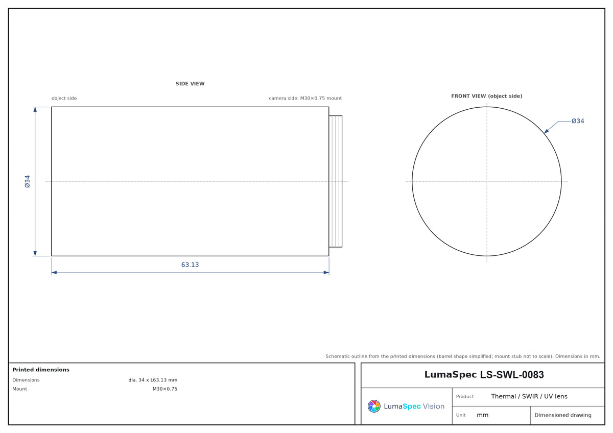 LS-SWL-0083 dimensions (mm)