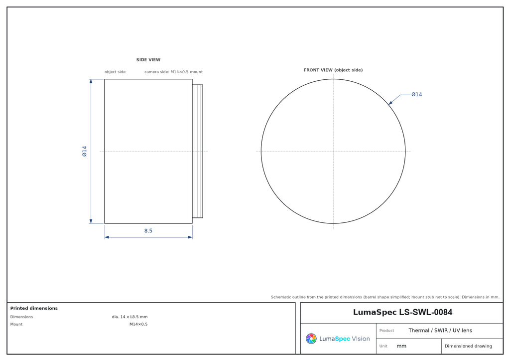 LS-SWL-0084 dimensions (mm)
