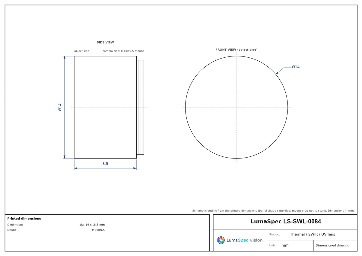 LS-SWL-0084 dimensions (mm)