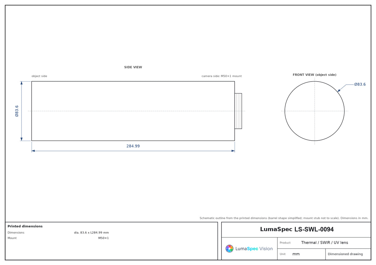 LS-SWL-0094 dimensions (mm)