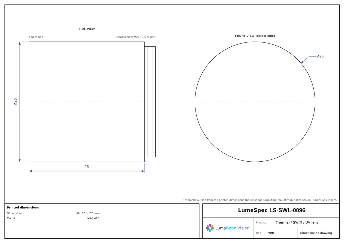 LS-SWL-0096 dimensions (mm)