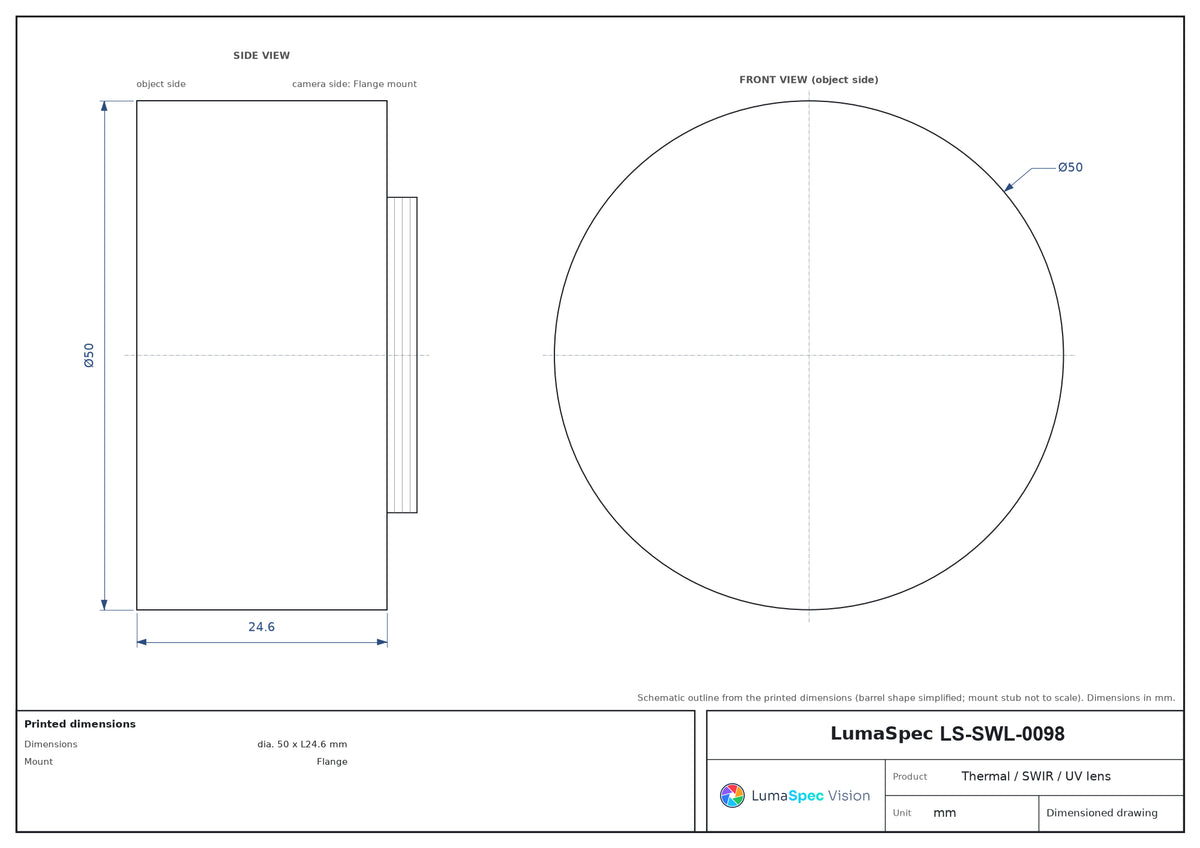 LS-SWL-0098 dimensions (mm)