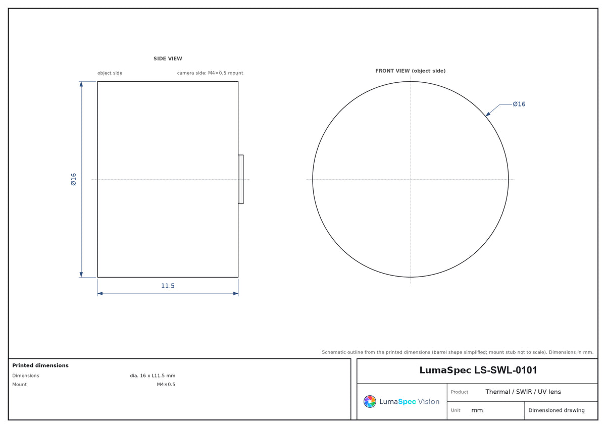 LS-SWL-0101 dimensions (mm)