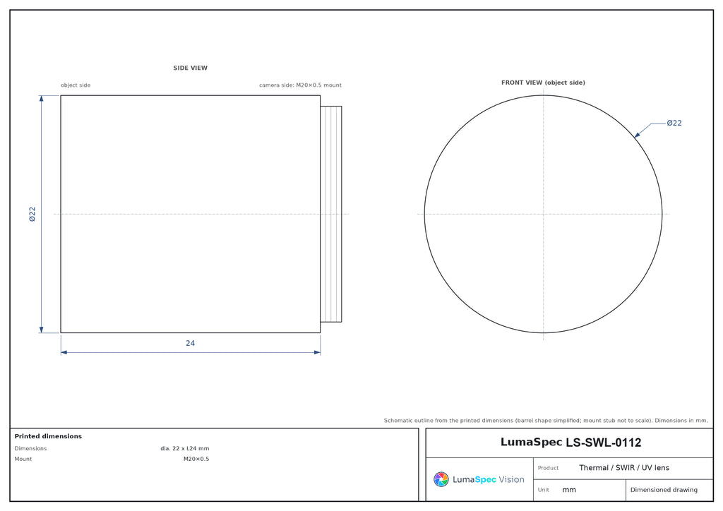 LS-SWL-0112 dimensions (mm)