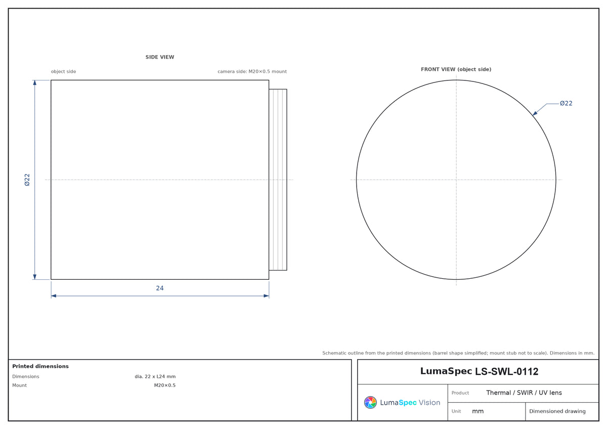 LS-SWL-0112 dimensions (mm)