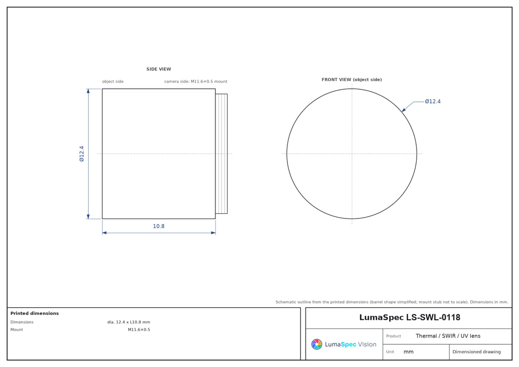 LS-SWL-0118 dimensions (mm)
