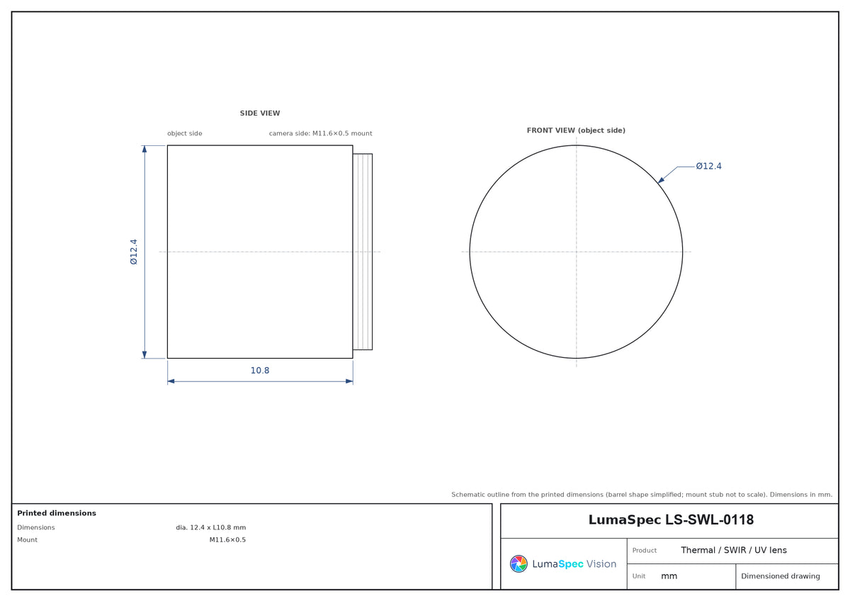 LS-SWL-0118 dimensions (mm)