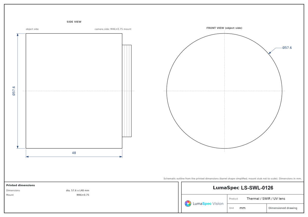 LS-SWL-0126 dimensions (mm)